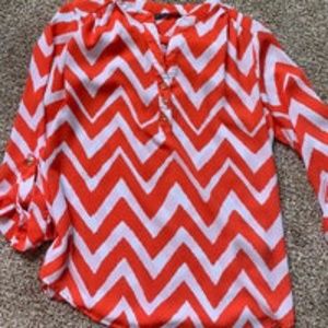 Orange and white blouse